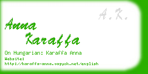 anna karaffa business card